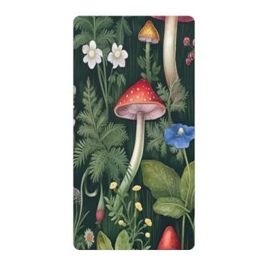 Imagem de Blueangle Lençol de berço padrão para berço infantil - Lençóis de algodão macio e respirável com cogumelos de flores silvestres (537)