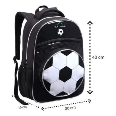 Imagem de Mochila Infantil Escolar De Costas Masculina - Bola Futebol - Denlex, 