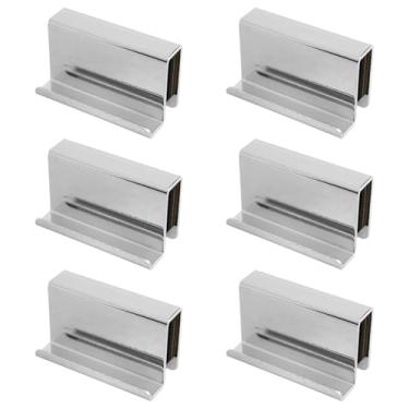 Imagem de FINBe Puxador de porta de vidro Braçadeira de porta 4 cm Puxador de borda de dedo de vidro para 4-6 mm ou puxadores de janela e armário de exibição de acrílico, 4 peças