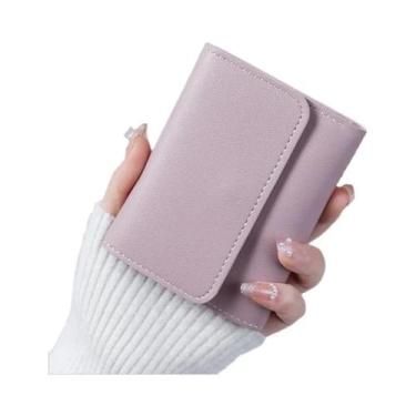 Imagem de Carteira Feminina Ultrafina Tripla Dobrável Multifuncional Com Porta-C
