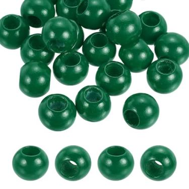 Imagem de PATIKIL 25 peças de contas verdes de madeira natural de 20 mm com furo de 10 mm, bolas espaçadoras soltas de madeira redondas inacabadas a granel para artesanato faça você mesmo, guirlanda, macramê