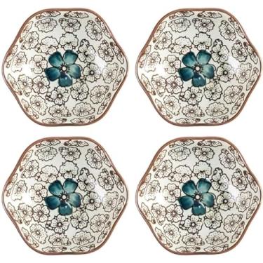 Imagem de Conjunto de tigelas de cerâmica para sobremesa, tigelas de imersão de cerâmica, pratos de molho, tigelas de molho, tigelas de imersão de cerâmica, molho de soja prato vermelho-conjunto de 6 (cor