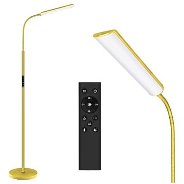 Imagem de Dimunt Luminária de chão de LED, luminárias de piso brilhantes de 15 W para sala de estar com temporizador de 1H, lâmpada de pé de cores e brilho ajustável de 3000 K - 6000 K com controle remoto e de