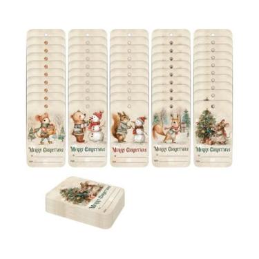 Imagem de Etiquetas De Presente De Natal Vintage, 50 Peças, Cartões De Etiquetas