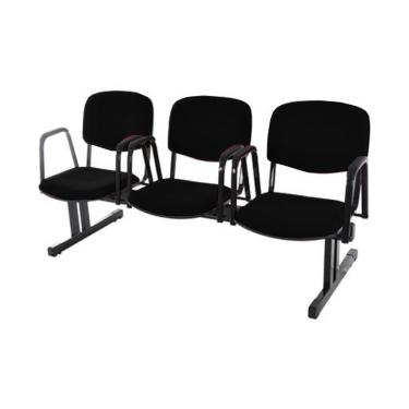 Imagem de Cadeira em longarina para Igrejas e Auditórios Linha Hotel Preto