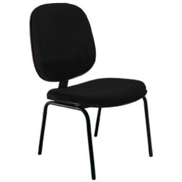 Imagem de Cadeira para Igrejas Evangélicas Diretor Fixa para Escritório Linha Uno Preto