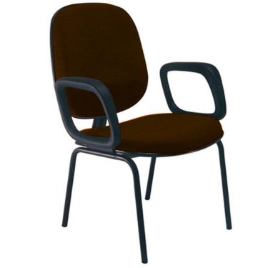 Imagem de Cadeira para Igrejas Evangélicas com Braços Diretor para Escritório Linha Uno Marrom