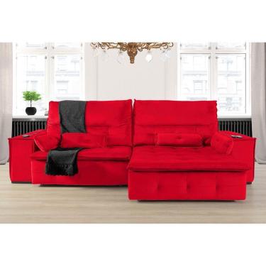 Imagem de Sofá Fusion 3.00m Elétrico Com Usb E Vibro Massagem - Vermelho