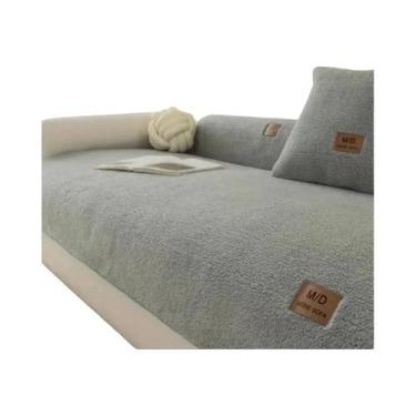 Imagem de Capa De Sofá Antiderrapante Em Sherpa Sólido, Capa Universal Para Asse