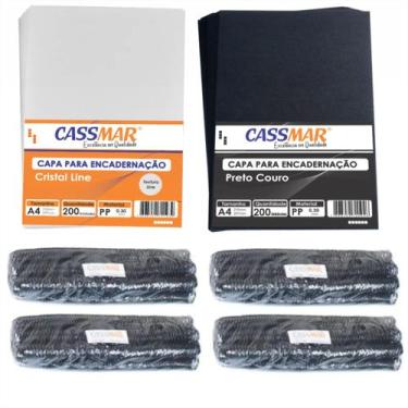 Imagem de Kit 400 Capas E 4pc Espirais P Encadernação 14m17m20m23m - Cassmar