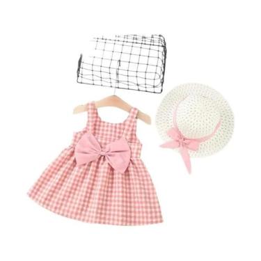 Imagem de Vestido De Festa De Aniversário De Verão Com Laço Xadrez Para Bebês Me