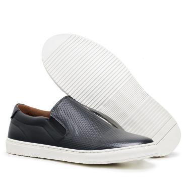 Imagem de Sapatenis Tenis Iate Masculino Slip On Alpargatas De Couro Original Forrado + Relógio Ponteiro-Masculino