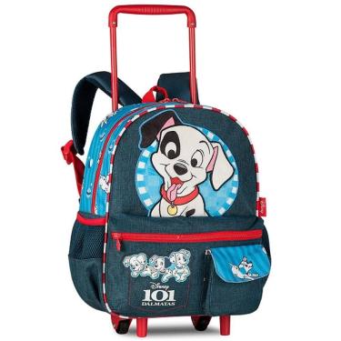 Imagem de Mini Mochila Escolar de Rodinha 101 Dalmatas Disney DL27035B