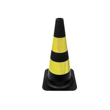 Imagem de Cone De Sinalização 75cm Preto-amarelo Para Segurança Viária