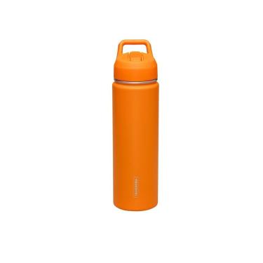 Imagem de Garrafa Térmica Tramontina 650 Ml Em Aço Revestido Laranja Com Canudo Tramontina