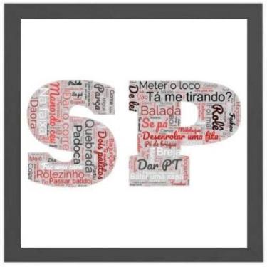 Imagem de Quadro Quadrado Gírias De São Paulo 33X24Cm - Quadros On-Line