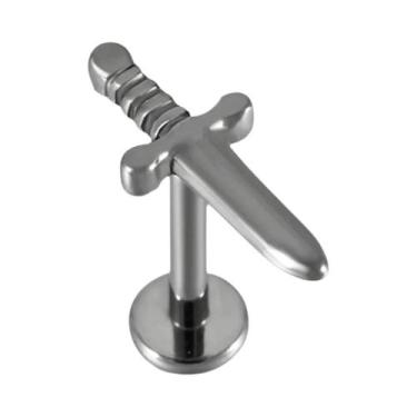 Imagem de Piercing Labret De Titânio Com Gemas, Com Designs De Abóbora, Cruz, Es