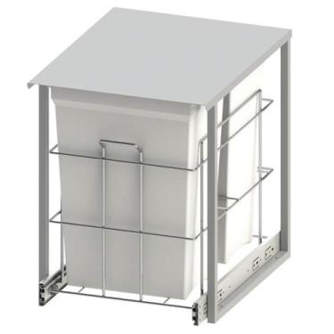 Imagem de Lixeira Dupla para Cozinha Aramada com Baldes 15 Litros Suprema Corred