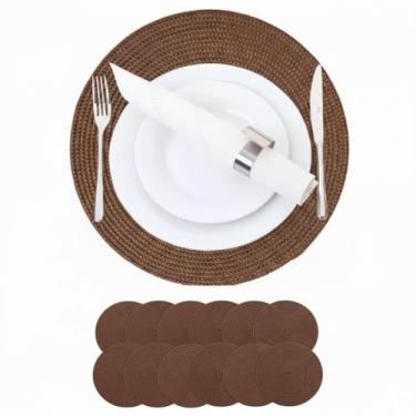 Imagem de Kit Jogo Americano Redondo Impermeável 38 cm Jantar 12 Peças - Bmax, M