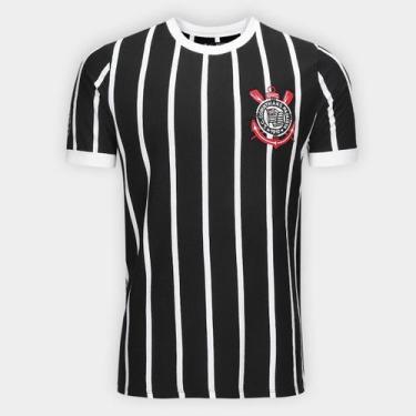 Imagem de Camiseta Corinthians Coimbra Retrô Masculina, Preto, M