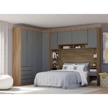 Imagem de Guarda Roupa Casal Modulado de Canto 9 Portas e 6 Gavetas Veneza Lucia