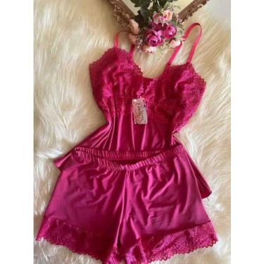 Imagem de Baby Doll Luxo Nobre Com Renda Conjunto De Lingerie Pijama Feminino Fl