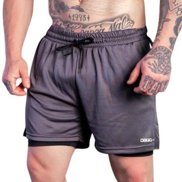 Imagem de Bermuda Masculina Esportiva 2 em 1 Shorts com Segunda Pele Calção Acad