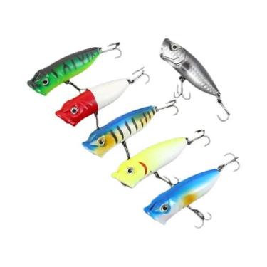 Imagem de Kit De Iscas Artificiais Flutuantes Popper (6 Peças) Para Pesca De Lúc