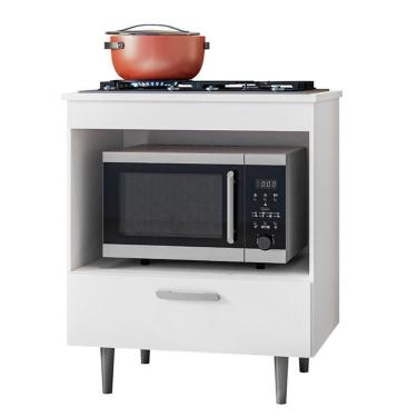 Imagem de Balcão Cozinha Para Cooktop Alecrim Com 1 Gaveta Branco Branco