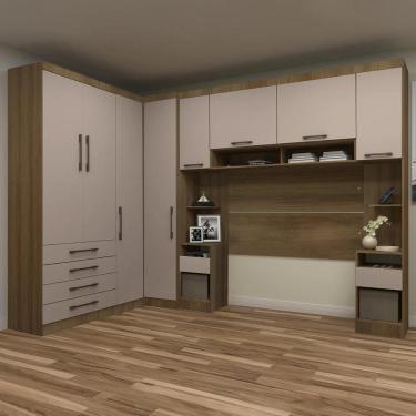 Imagem de Guarda Roupa Casal Modulado Cp01 Delphi Avelã/Cinnamon L01 - Mpozenato