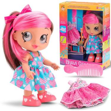 Imagem de Boneca Cabelo Rosa Brave Girls Julie Closet - Bee Toys