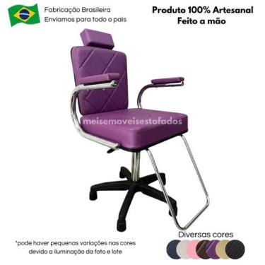 Imagem de Cadeira Profissional para Cabeleireiro e Barbeiro Confortável Pistão a