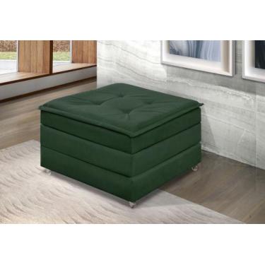 Imagem de Puff Bau Que Vira Cama De Solteiro Estofado Com Rodinha Para Decoração