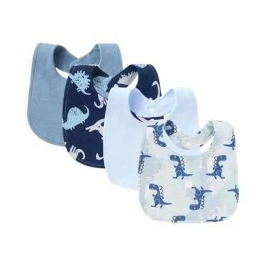 Imagem de Babadores De Algodão Dupla Camada Para Bebês, Conjunto De 4 Peças, Est