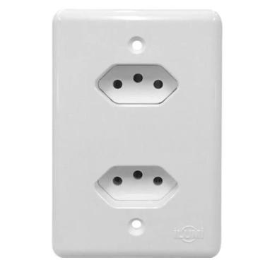 Imagem de Tomada Dupla 20a Monobloco Stylus Ilumi Branco