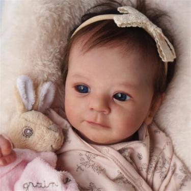 Imagem de QIYANER Bebe Reborn Menina,Bebe Reborn Realista - 18" Pode Entrar Na Água Para Tomar Ba...