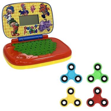 Imagem de Kit Laptop Infantil Educativo Candide Patati Patatá Bilíngue + 1 Fidget Spinner Sortido