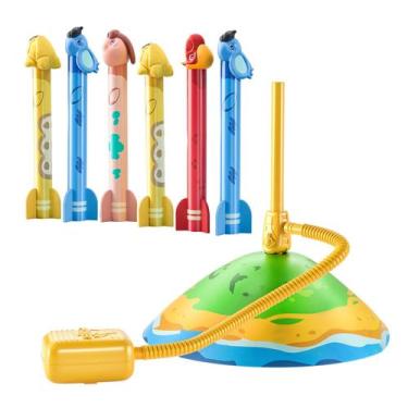 Imagem de Lançador de foguetes TEMI Dinosaur com 6 foguetes Dino para crianças d