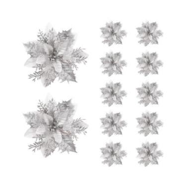 Imagem de Flores Artificiais Em Glitter Rosa, Vermelho E Dourado De 14,5cm, Deco