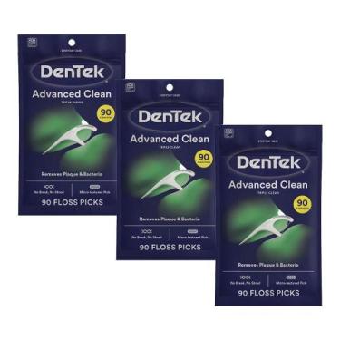 Imagem de Kit Fio Dental DenTek Floss Picks Triple Clean Advanced Clean 270 unid