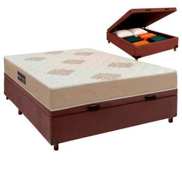 Imagem de Conjunto Cama Box Bau Com Colchão Casal Inova D33 Inovaflex - Marrom