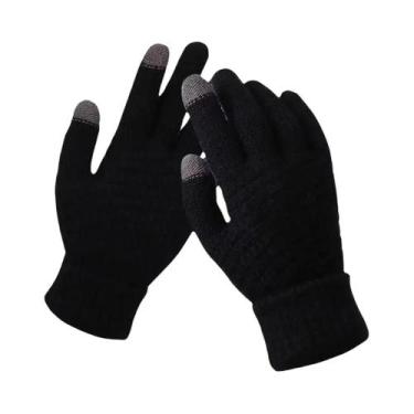 Imagem de Luvas Quentes Com Tela Sensível Ao Toque Para Homens E Mulheres, Elást