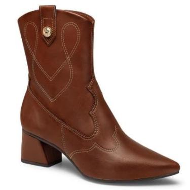 Imagem de Bota Cano Baixo Mississipi J1063 Feminina - Tabaco-Feminino
