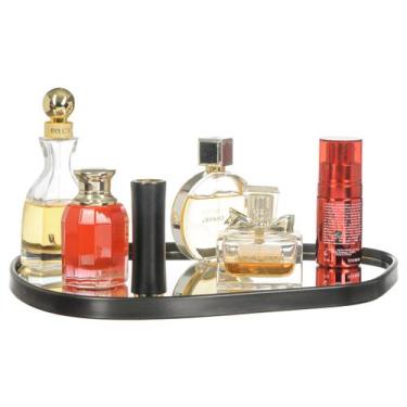 Imagem de Bandeja Decorativa Espelhada Perfumes Taças Velas Maquiagem Closet Pen