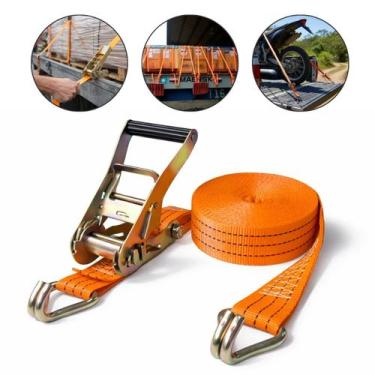 Imagem de Cinta Amarrar Carga Guincho Reboque Carro Caminhão 10m Catraca 5 Tonel