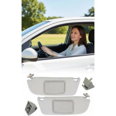 Imagem de 2x Quebra Sol Corsa Classic Prisma Celta C/ Espelho Cinza - Congratula