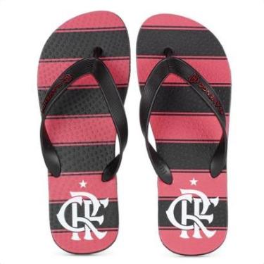 Imagem de Chinelo Flamengo Manto 1 2025 Preto Vermelho e Branco - Masculino-Masculino
