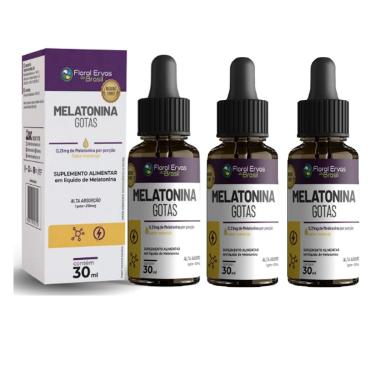 Imagem de Kit 3x Melatonina + Absorção 0,21mcg Maracujá 3x30ml Floral-Unissex