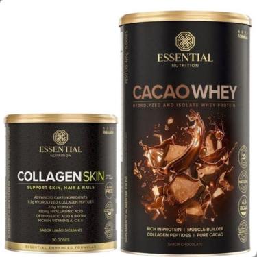Imagem de Kit Cacao Whey Protein 450g + Collagen Skin Limão 330g Essential - Ess