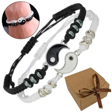 Imagem de Conjunto De Pulseiras Feminina Yin Yang Casal Dupla Presente - Things 